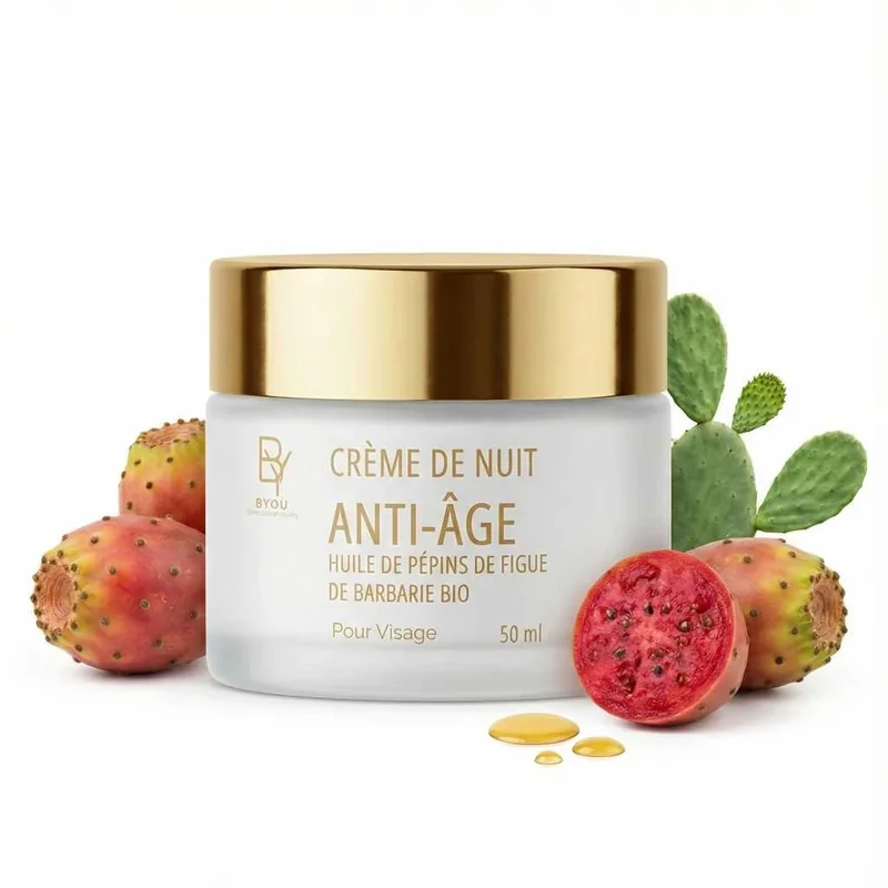 Crème de Nuit Anti-Âge à l’Huile de Pépins de Figue de Barbarie