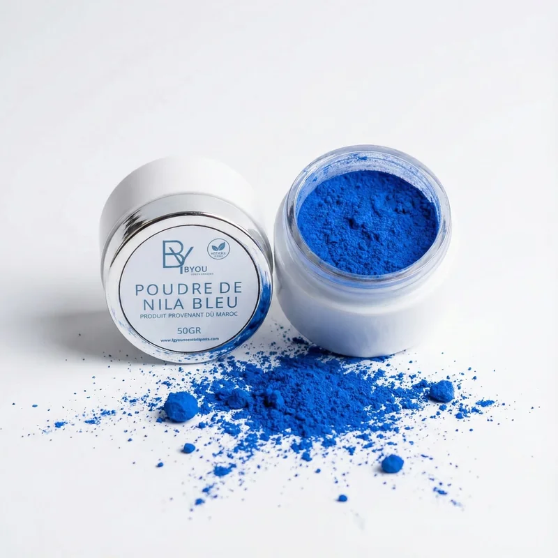 Poudre de Nila Bleu - L'Essence du Maroc pour une Peau Éclatante